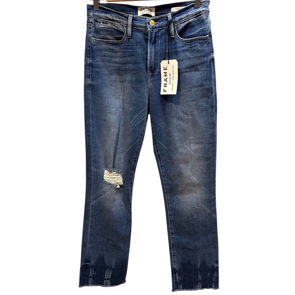 Frame Le High Straight Jeans Distressed Size 28 New with Tag